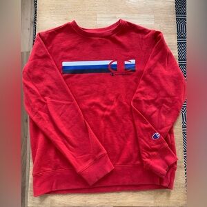 Red champion hoodie